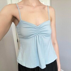 American Eagle baby blue babydoll tank top